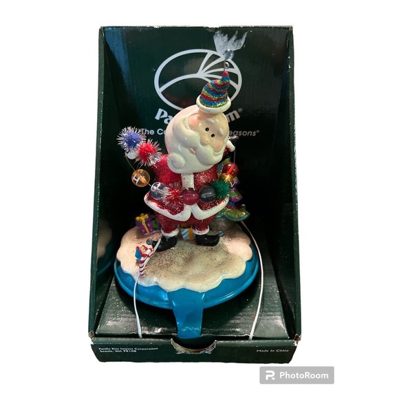 Vintage Bobble Santa Clause Stocking Hanger - Picture 1 of 4